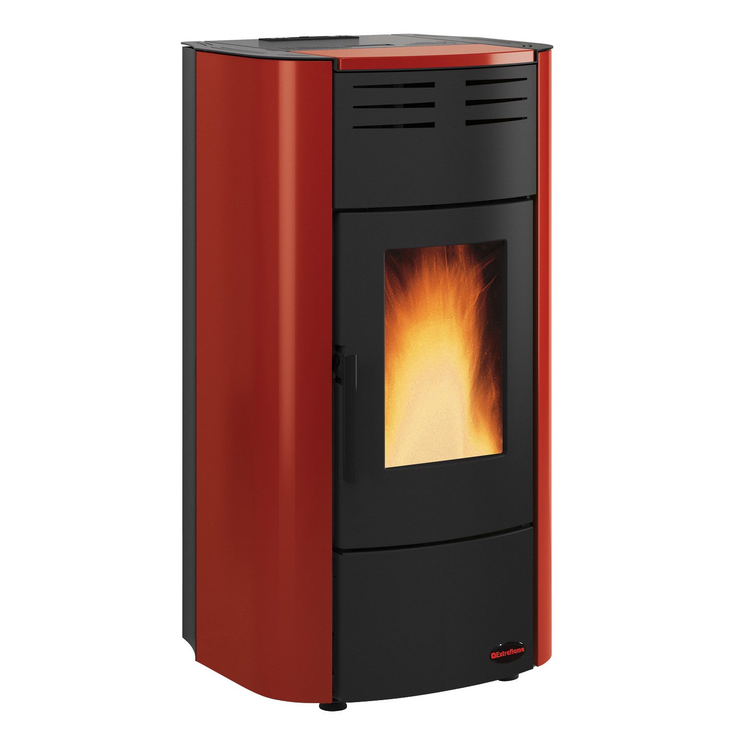 Extraflame Pelletofen Extraflame Raffaella Idro H15 wasserführender Pelletofen bordeaux, 18.1 kW, Pelletofen wassergeführt