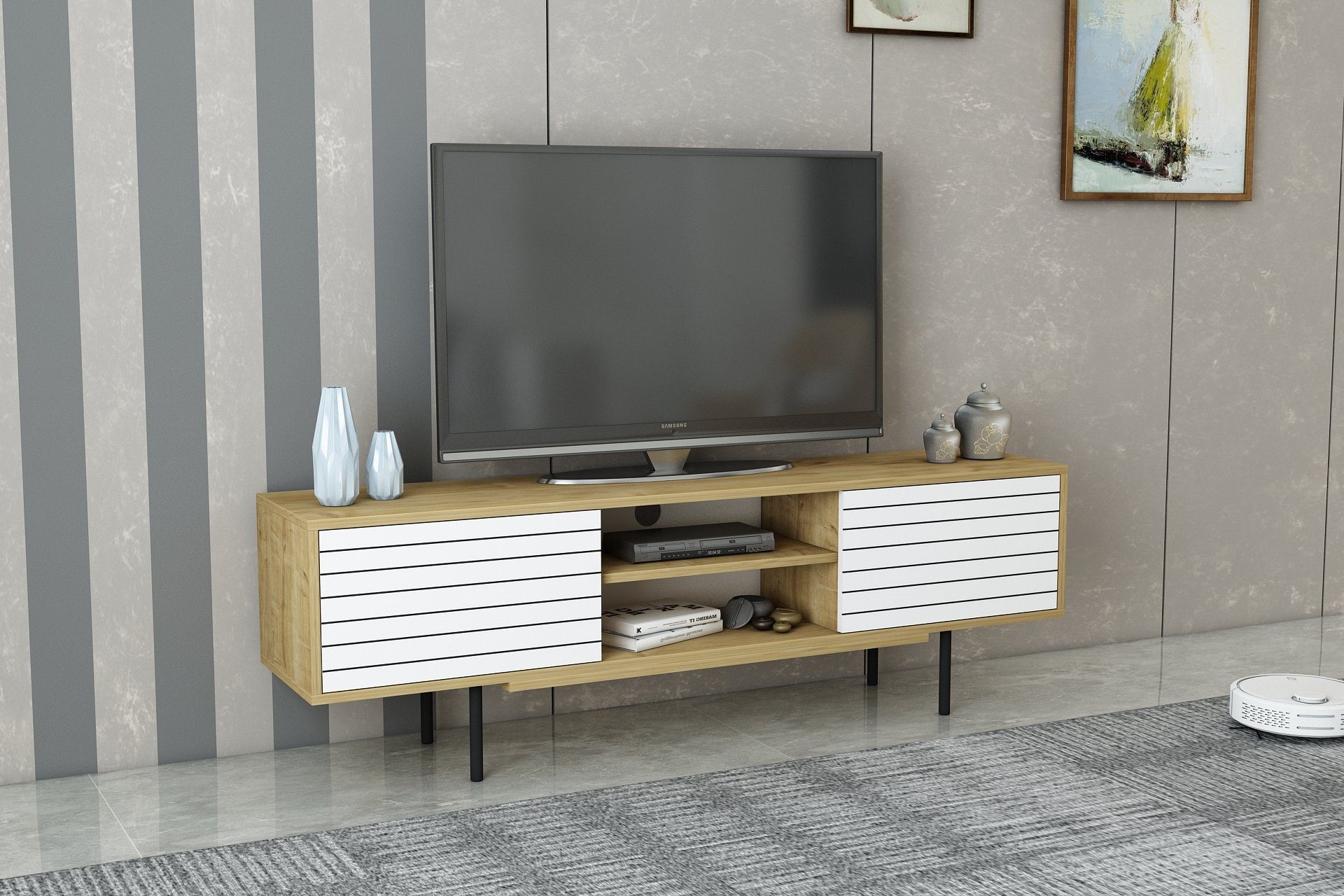 TV-Schrank Lowboard Apollo, Breite 160 cm, Fernseher bis zu 32-70 Zoll