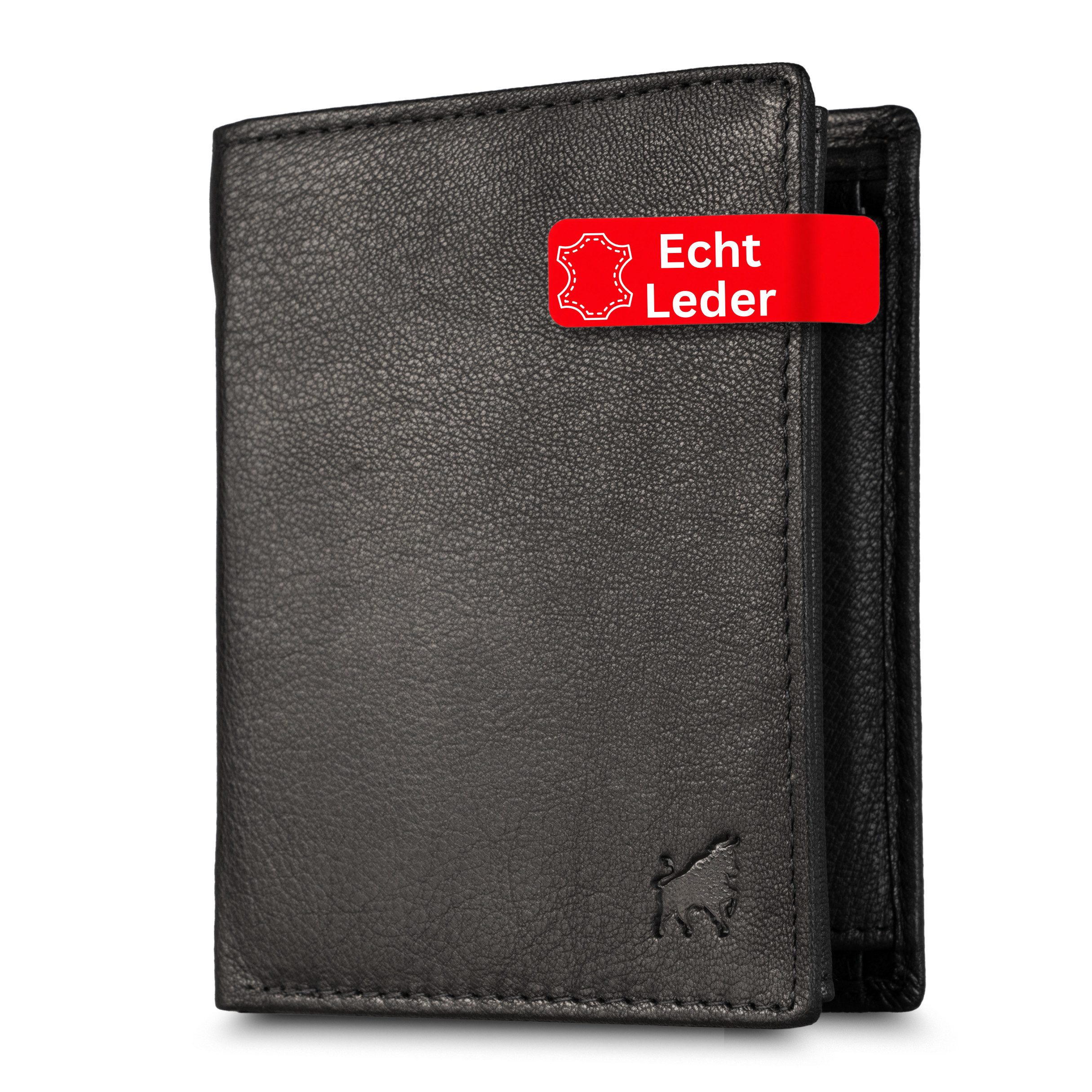 cocoono Geldbörse Herren Geldbörse Echtleder RFID-Schutz mit Münzfach, Leder