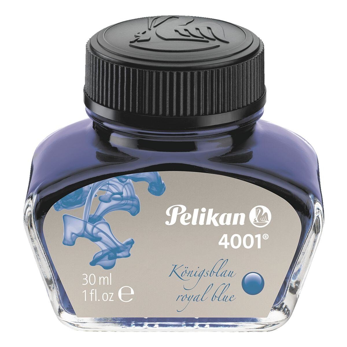 (30 Tintenglas farbintensiv, blau wiederverschließbares ml, Tintenfass) Pelikan 4001