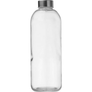 Livepac Office Trinkflasche Trinkflasche aus Glas mit Neoprensleeve / 1000ml / Neoprenfarbe: hellg