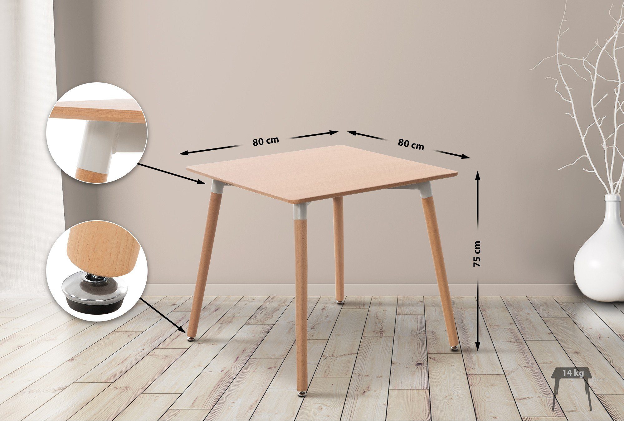 CLP Esstisch Viborg, mit MDF Tischplatte günstig online kaufen