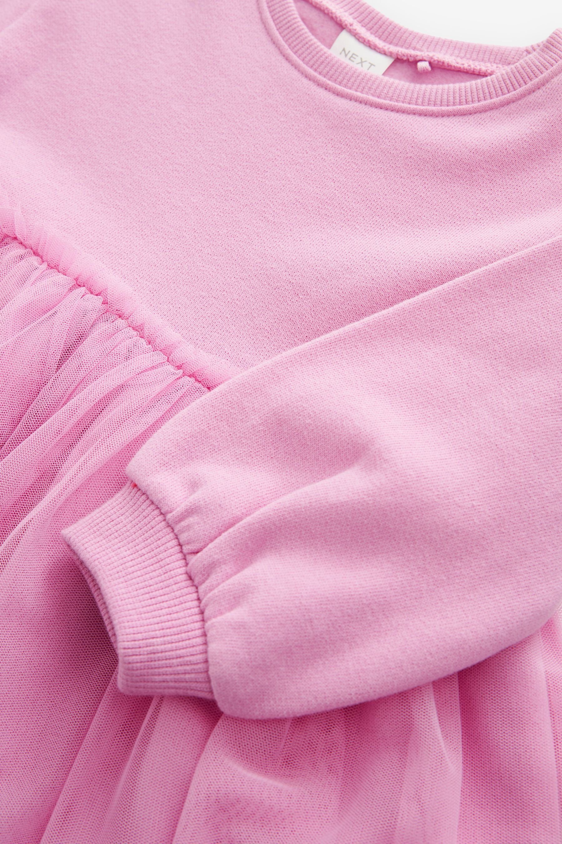 (1-tlg) Partykleid Sweatshirtmaterial Next Sweatkleid aus Pink