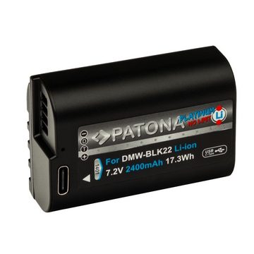 Patona Akku für Panasonic DMW-BLK22 mit USB-C Input Kamera-Akku Ersatzakku Akku 2400 mAh (7,2 V, 1 St), S5 G9 GH5 GH5S