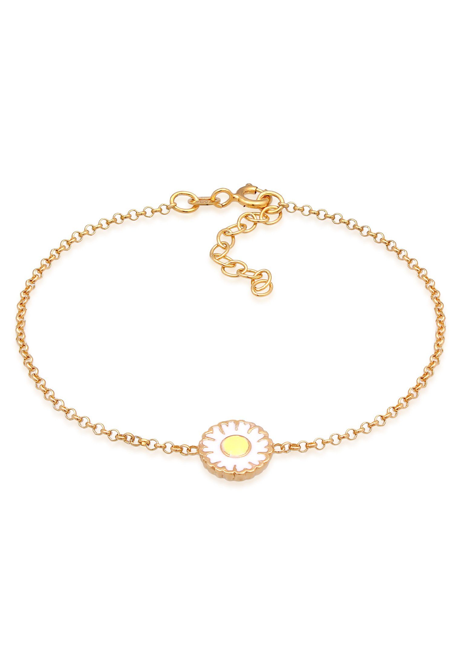 Elli Armband Gänseblümchen Emaille 925 Silber (kein Set, 1-tlg), Blume