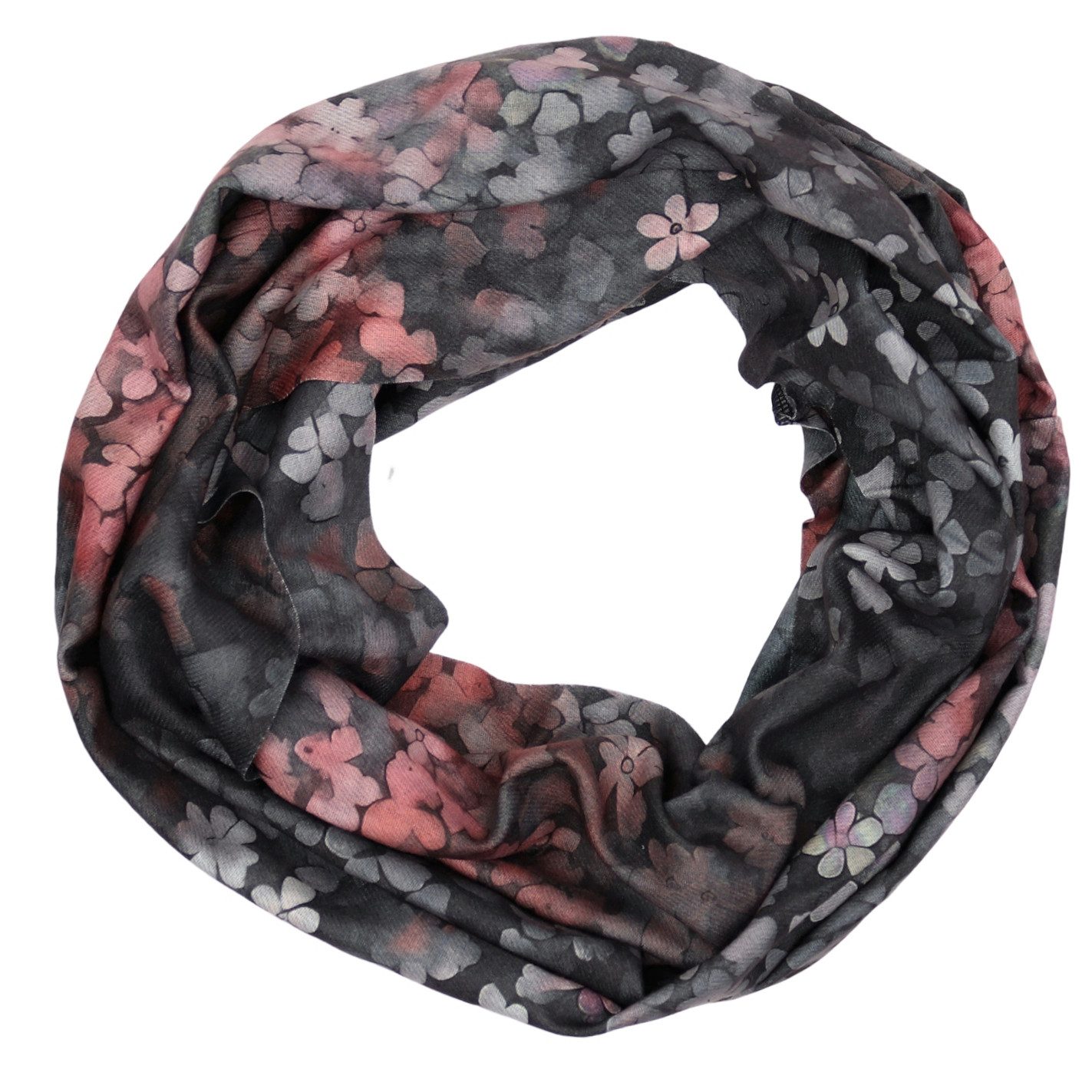 Loop Damen Schal mit Blümchen-Muster Weich aus 100% Viskose