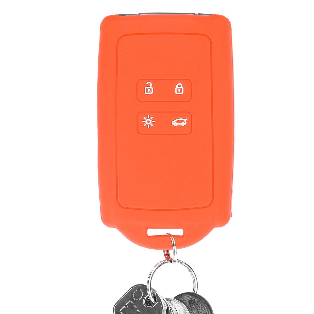 kwmobile Schlüsseltasche Silikon für Schutzhülle Hülle Autoschlüssel Schlüsselhülle Renault, Orange