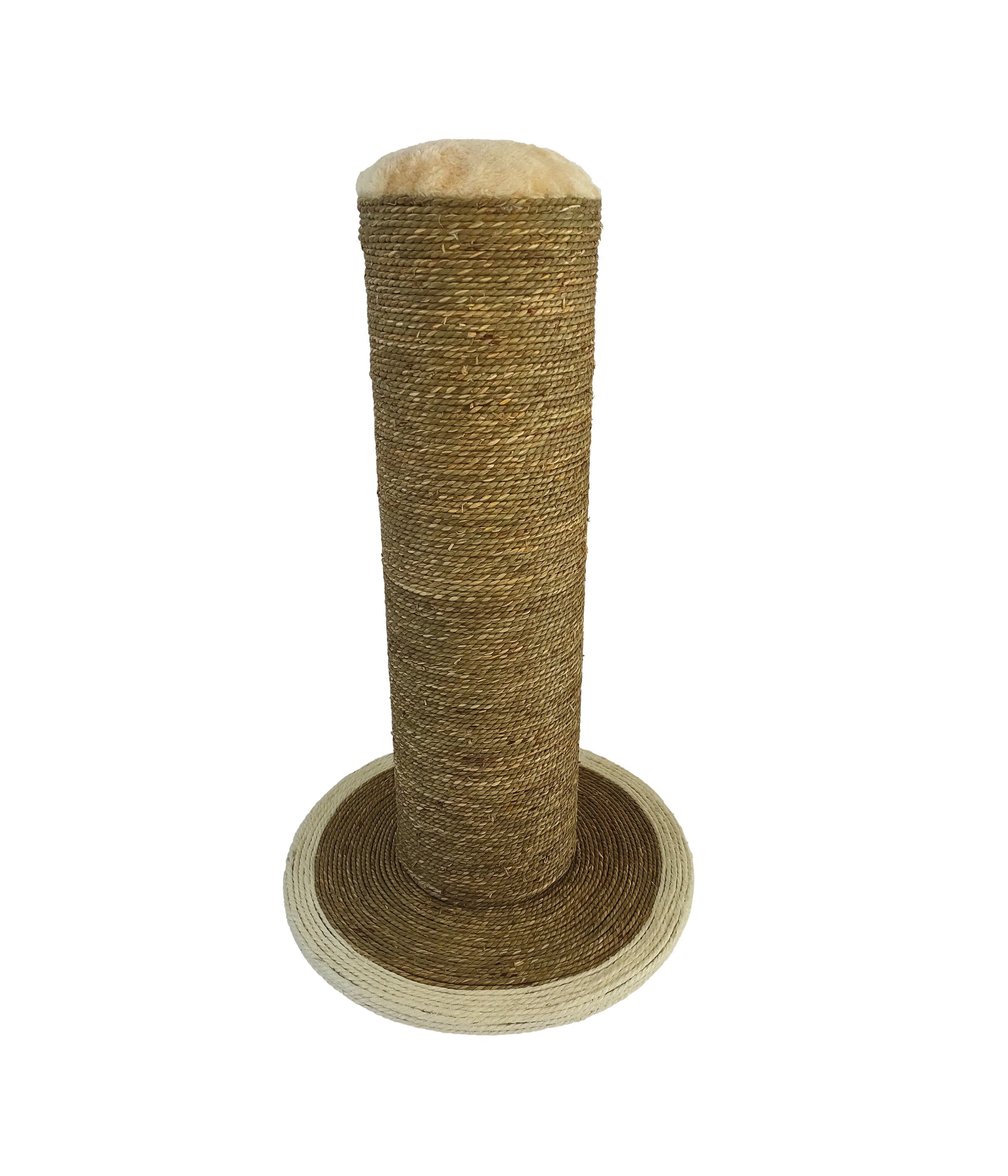 Dehner Kratzbaum Kratzstamm Rumba, 64 x 40 x 40 cm, Seegras, Stabiler Stamm, Seegras, Kissen, langlebig