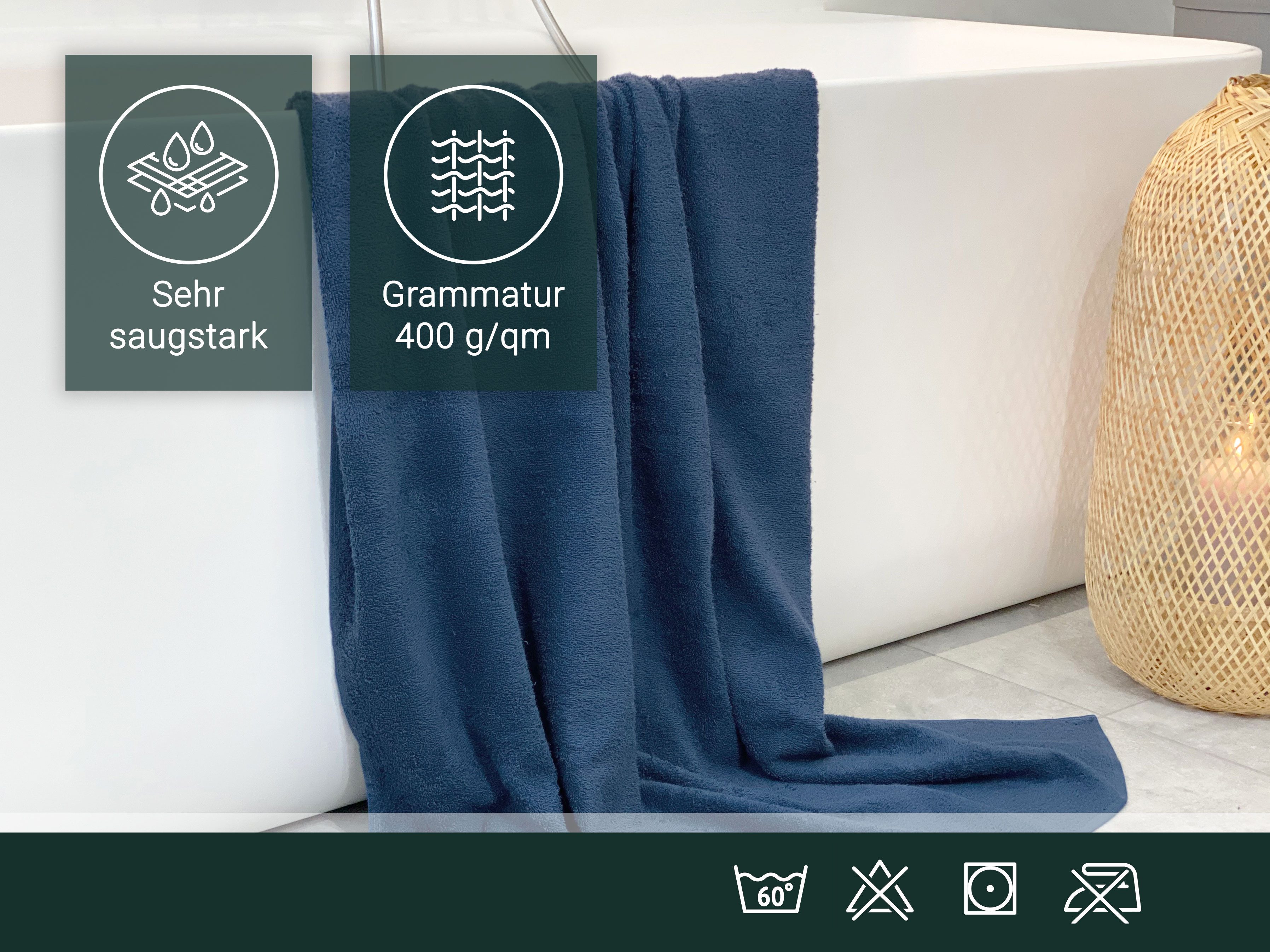 ZOLLNER Duschtücher, Walkfrottier (3-St), Robust, langlebig, günstig online kaufen