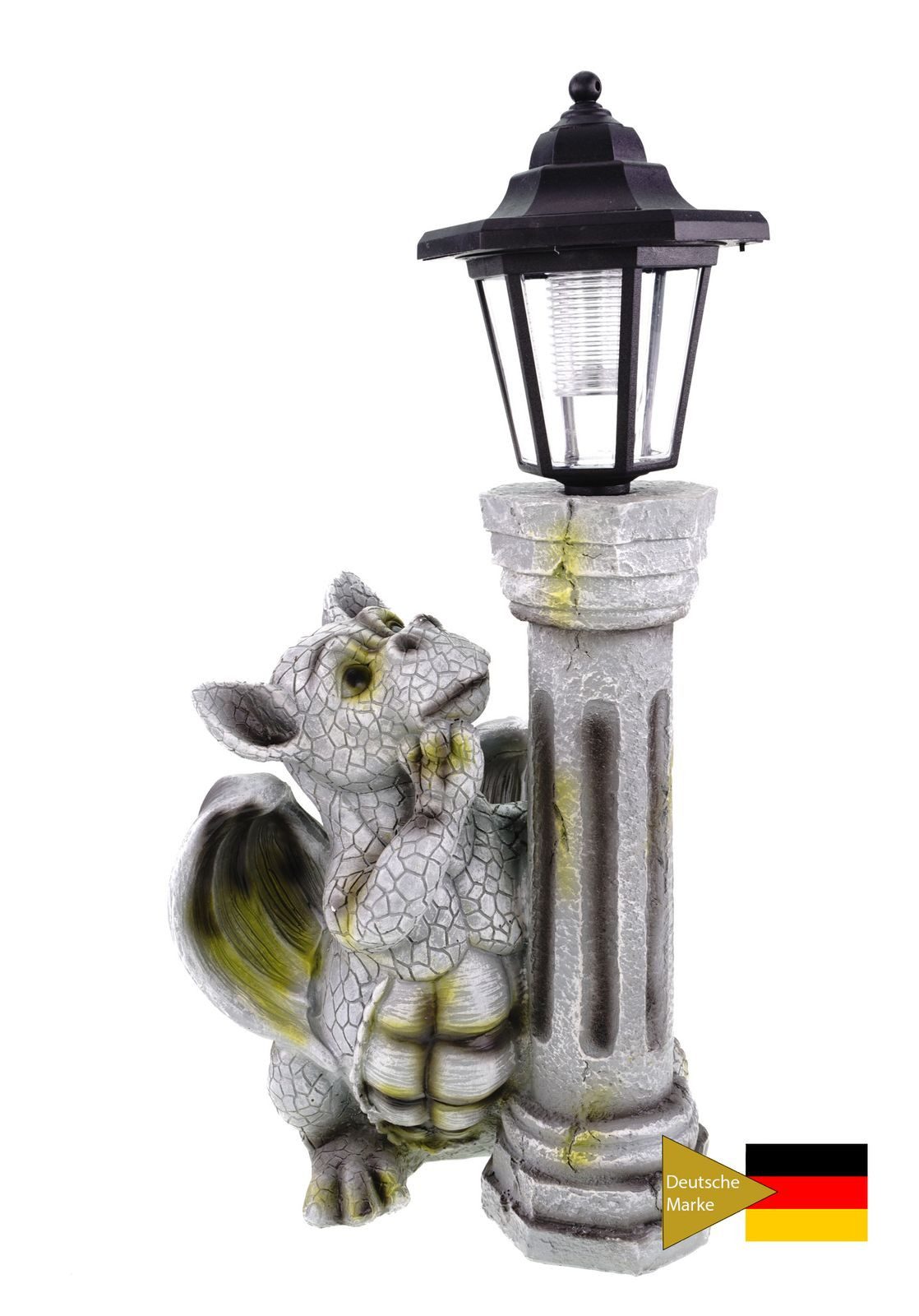 Kremers Schatzkiste Gartenfigur Drache mit LED günstig online kaufen