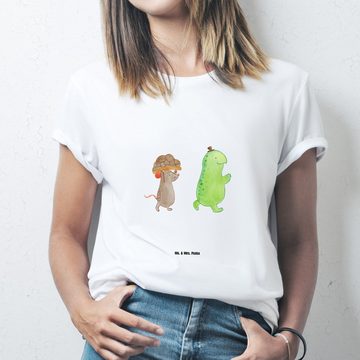 Mr. & Mrs. Panda T-Shirt Schildkröte & Maus - Weiß - Geschenk, Freunde, Hilfe, Tshirt, Jubiläu (1-tlg)