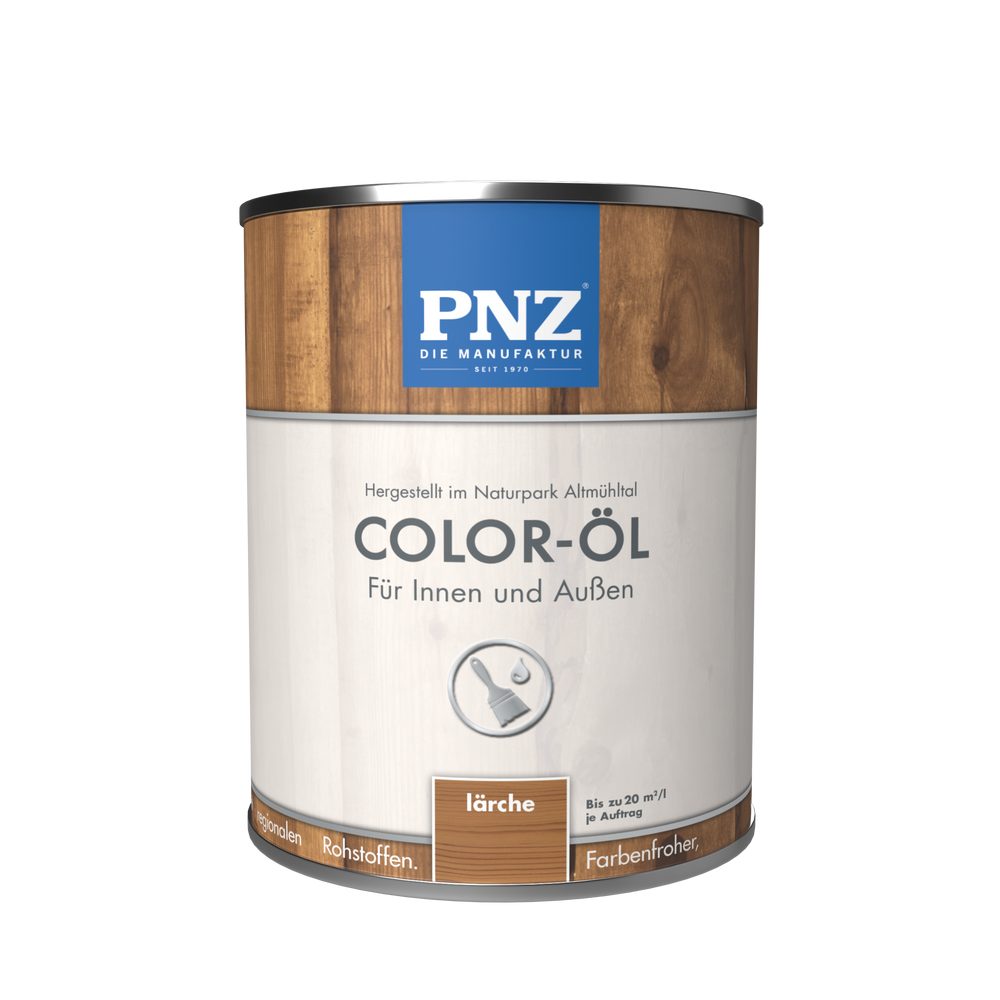 PNZ - Die Manufaktur Holzöl Color-Öl, farbenfroh, Renovierung oder Neuanstrich, Innen und Außen