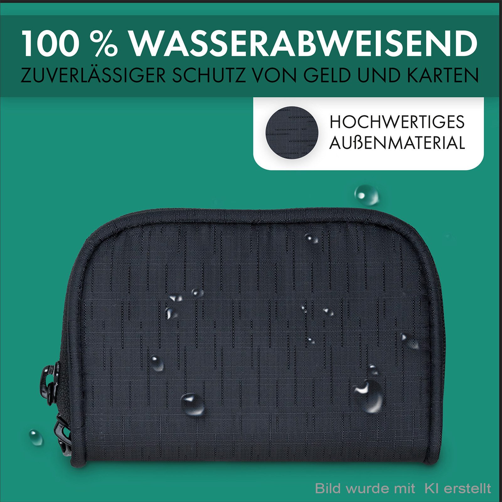 XiRRiX Kartenetui XiRRiX Karten Portemonnaie mit Reißverschluss und Münzfach (1-tlg), aus wasserabweisendem Polyester Stoff, klein und Handlich