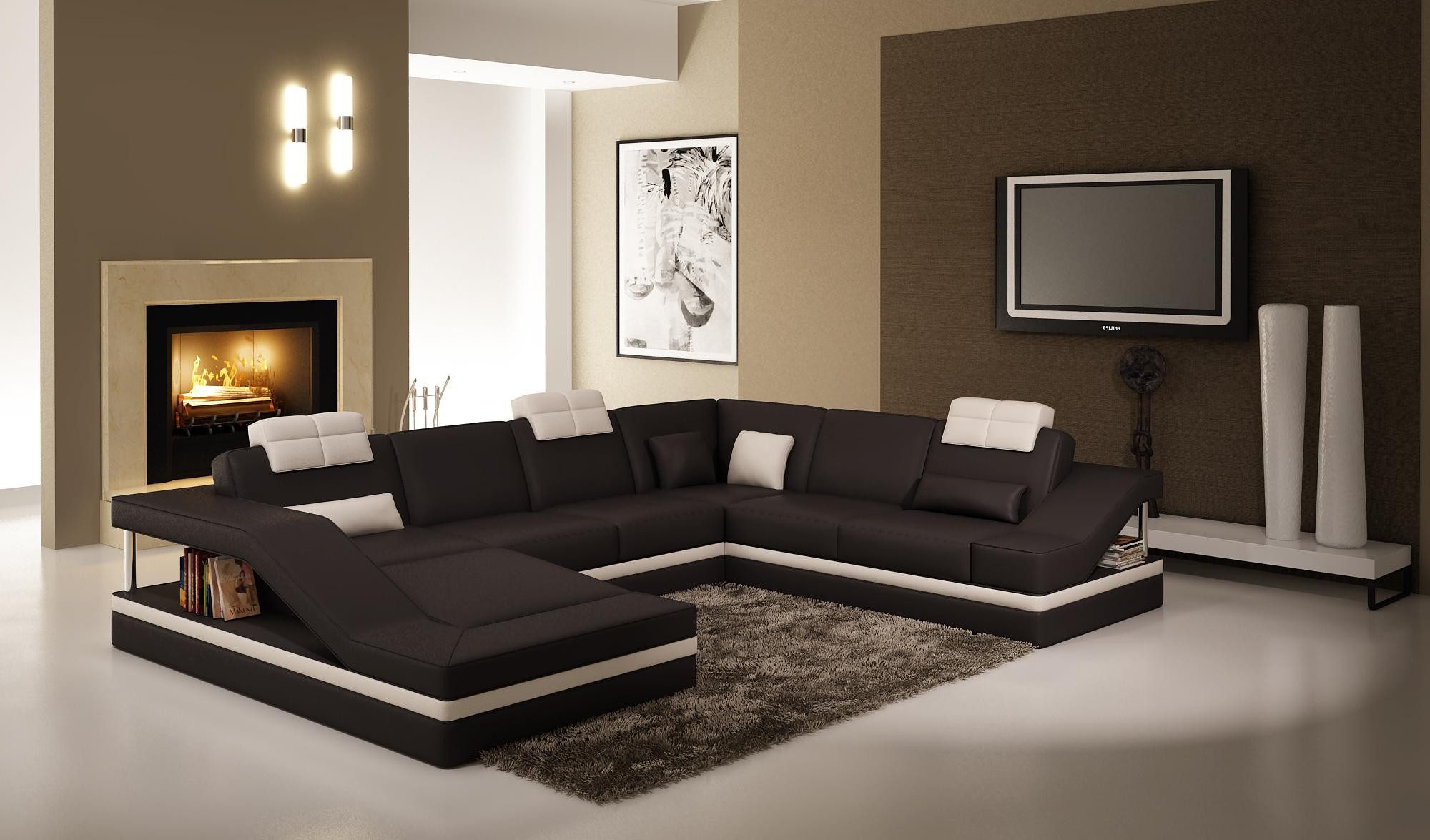 Xlmoebel Ecksofa Großes Ecksofa aus Leder für das moderne Wohnzimmer in XXL-Größe, Hergestellt in Europa