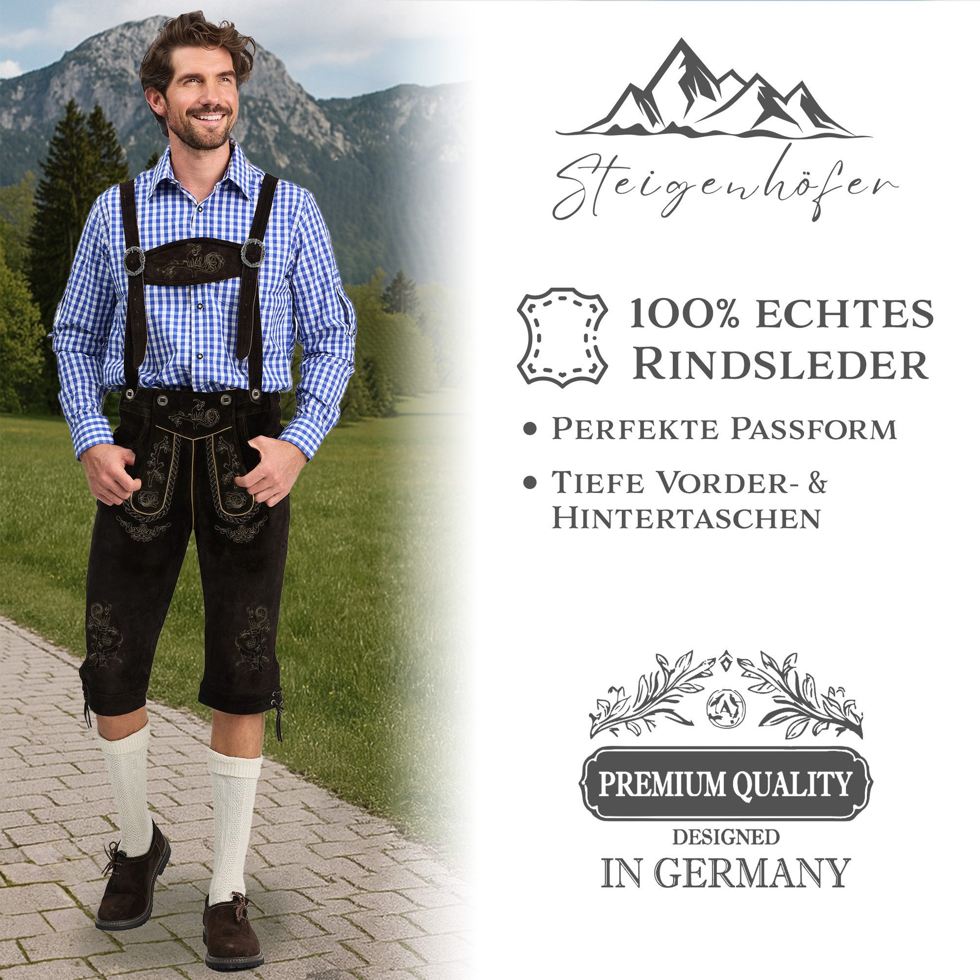 Steigenhöfer Manufaktur Trachtenlederhose Lederhose Herren Tracht günstig online kaufen