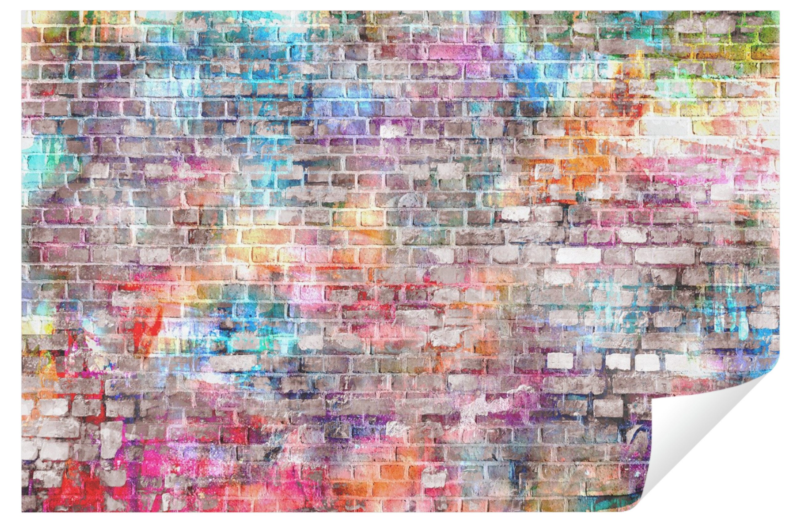 Wallarena Fototapete Kinderzimmer Jungen Mädchen Farbiger Ziegelstein Tapet günstig online kaufen