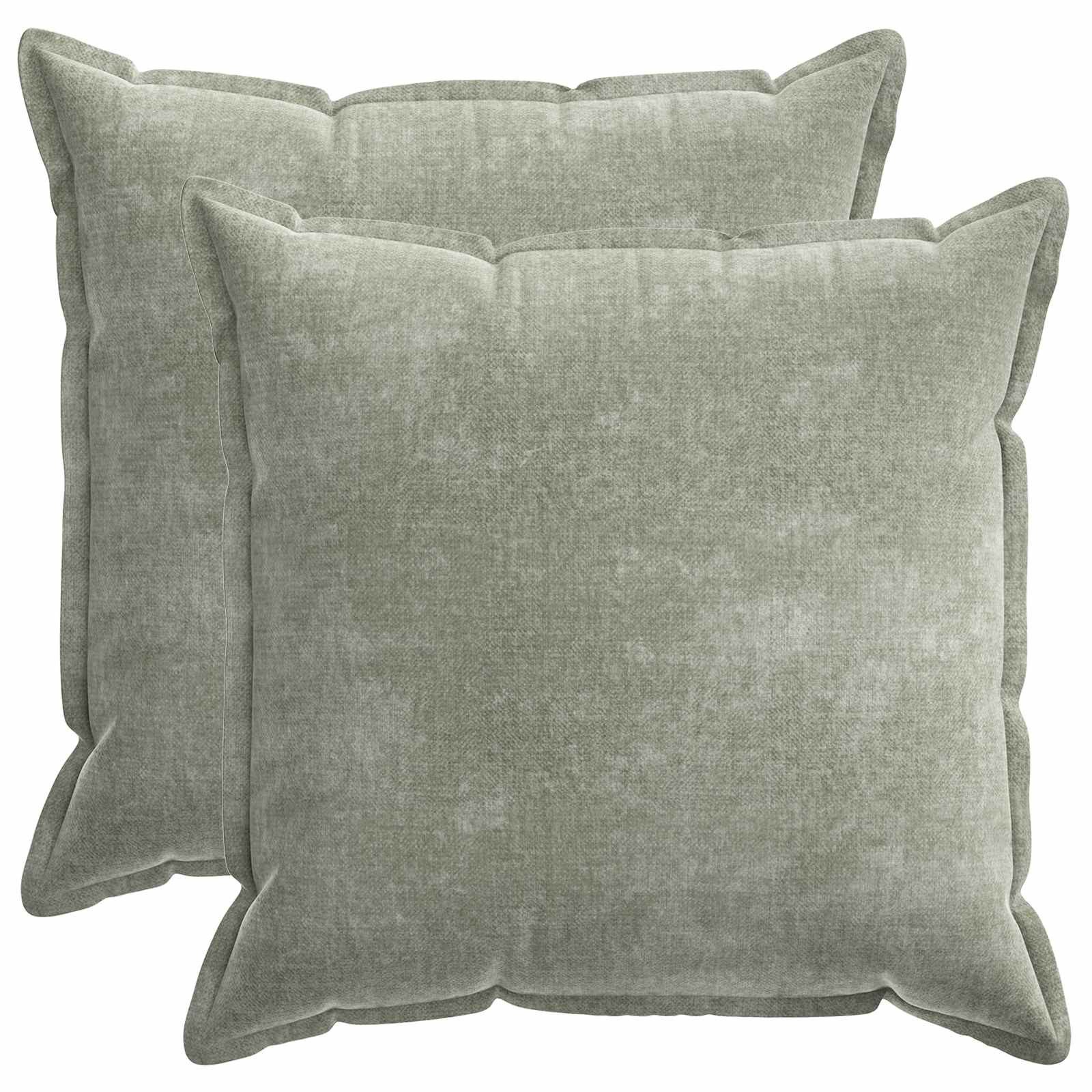 vidaXL Kissenbezug Kissenbezug 2 Stk. HOUTEN Grün 80 x 80 cm Chenille-Stoff, (2 Stück)