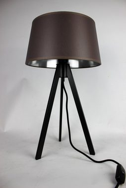 Signature Home Collection Nachttischlampe Nachttischlampe Metall schwarz Dreibein mit Lampenschirm, ohne Leuchtmittel, warmweiß, handgefertigt aus Edelstahl schwarz lackiert