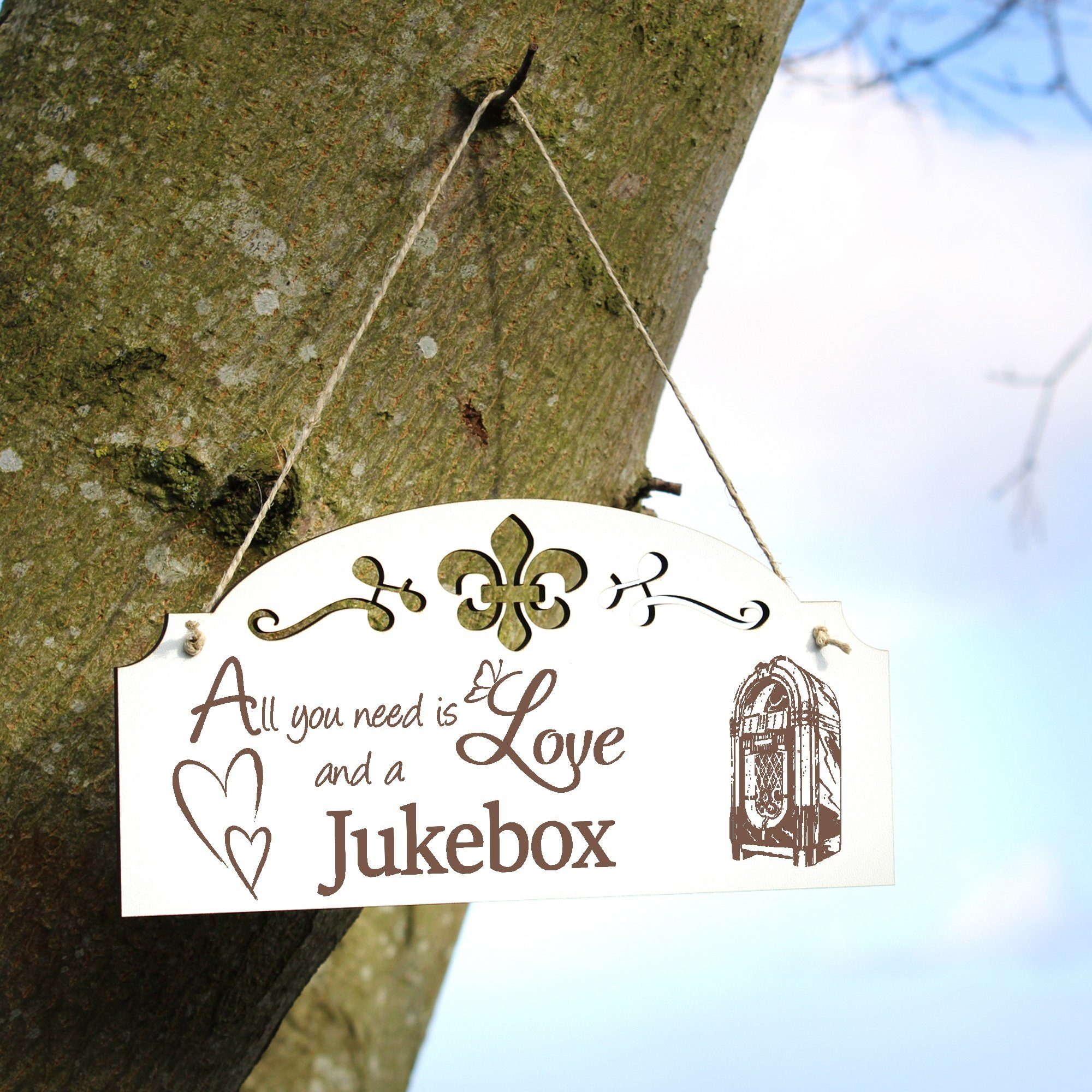Jukebox All you Love Deko Dekolando Hängedekoration is need 20x10cm