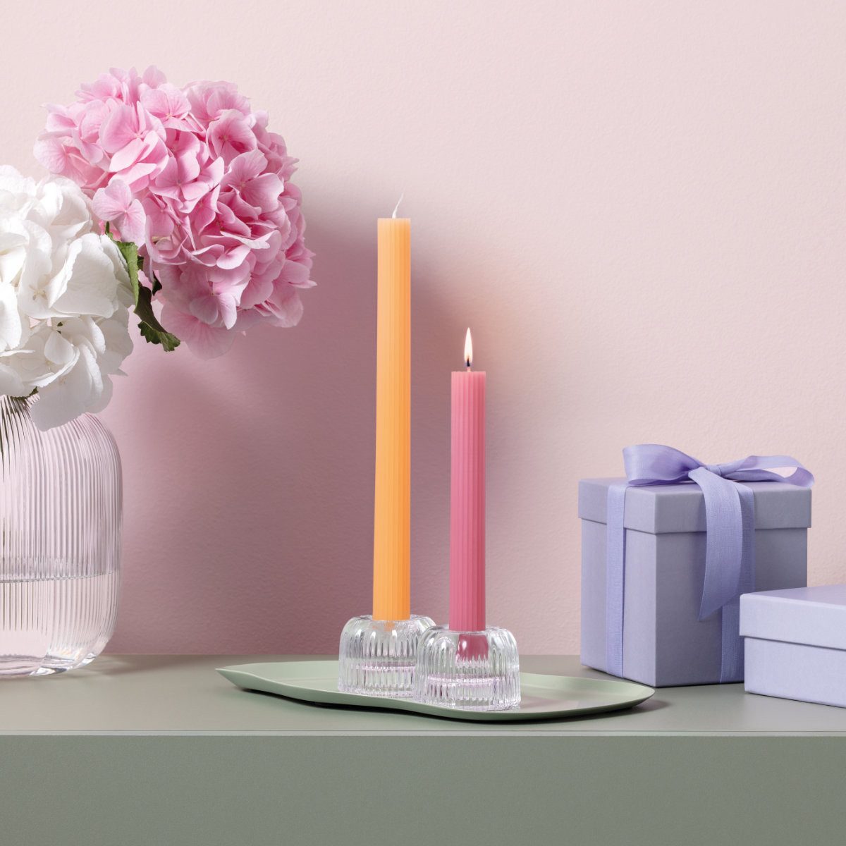 Villeroy & Boch Tafelkerze Fleur cassis, 2-tlg.