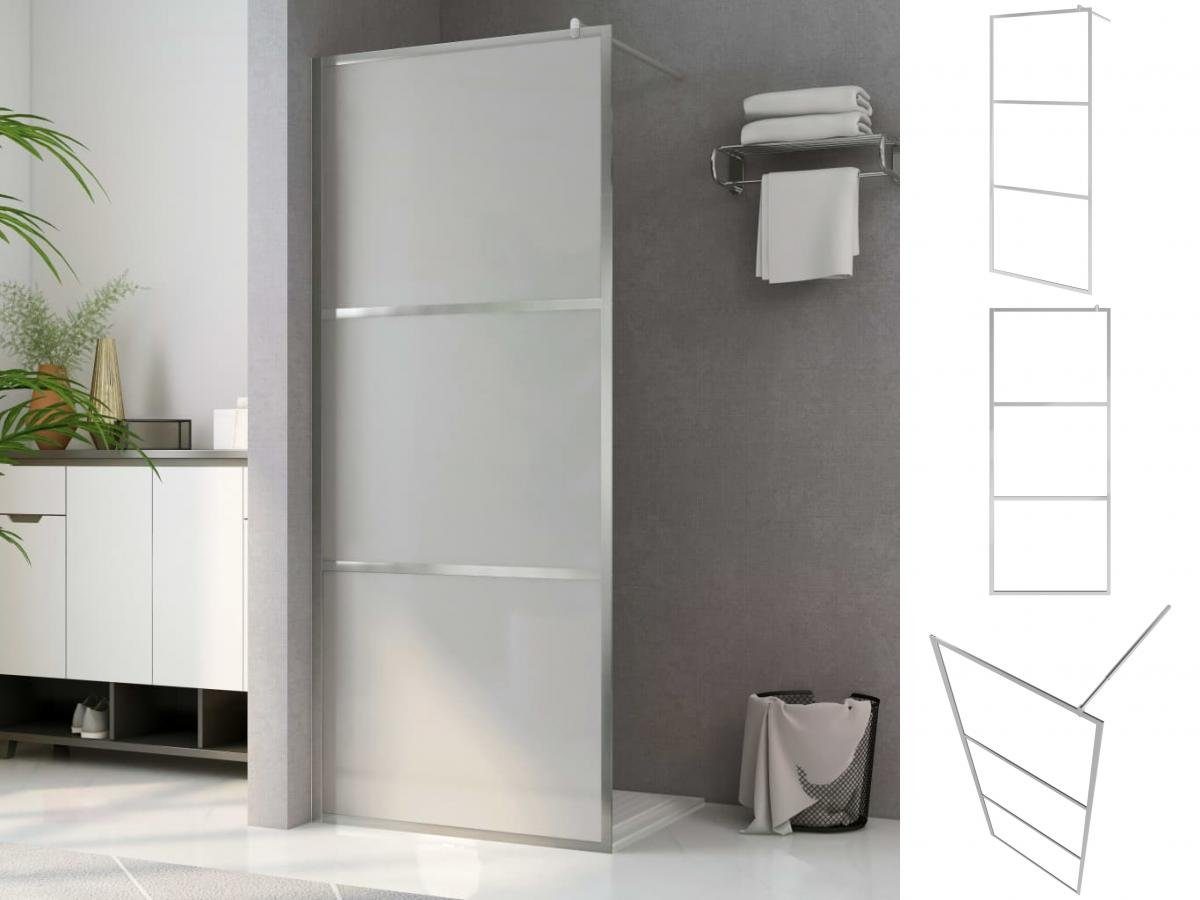 vidaXL Duschwanne Begehbare Duschwand mit voll mattiertem ESG-Glas 140x195 cm