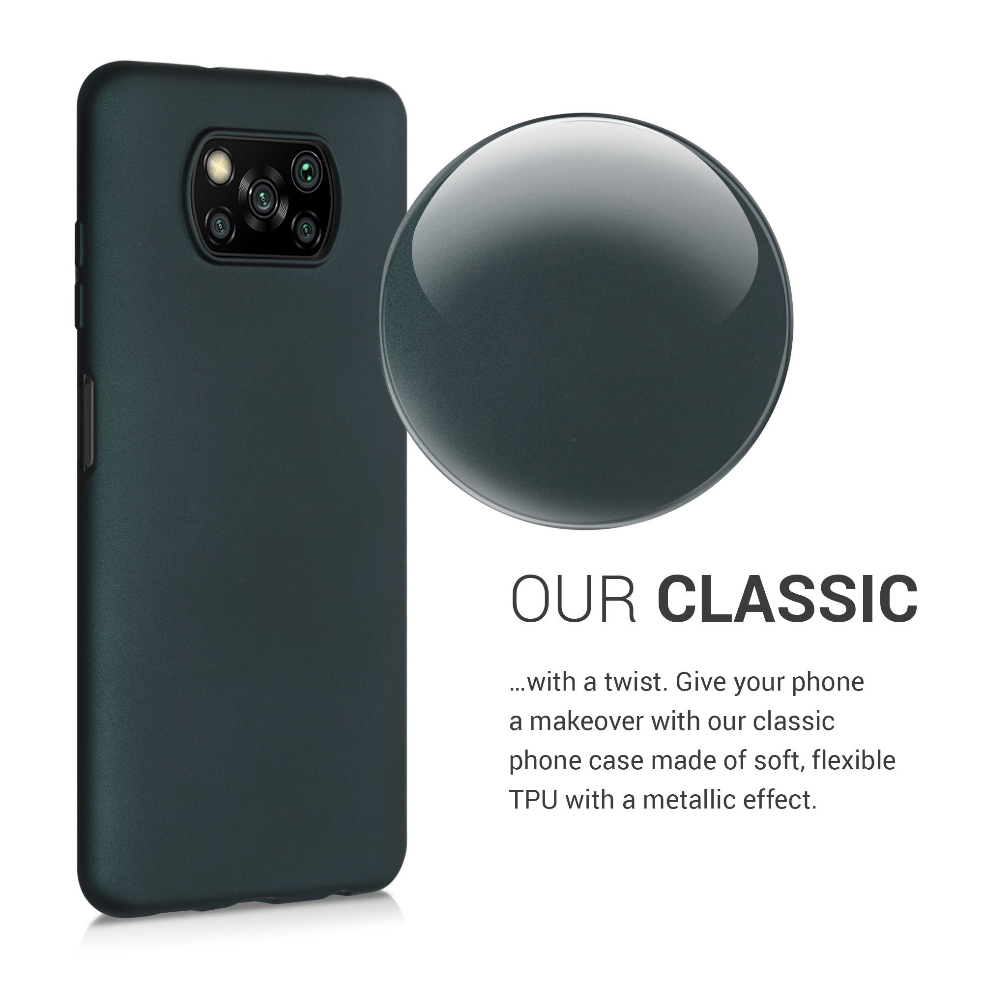 kwmobile Handyhülle Handyhülle für Xiaomi Poco X3 NFC / Poco X3 Pro Hülle, Silikon Case metallisch schimmernd - Schutzhülle Cover