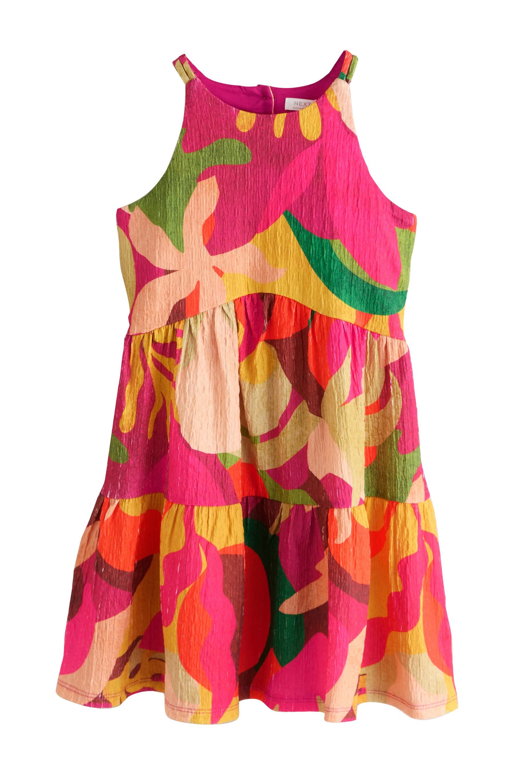 Next Trägerkleid Sommerkleid mit Trägern und Knitteroptik (1-tlg)