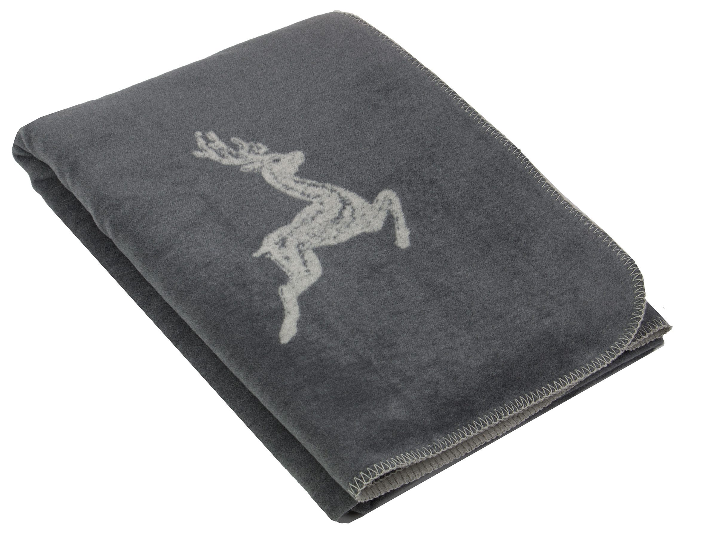 Wohndecke, ZOLLNER, 150 x 200 cm, 60% Baumwolle, 40% Polyacryl, mit Hirschm günstig online kaufen