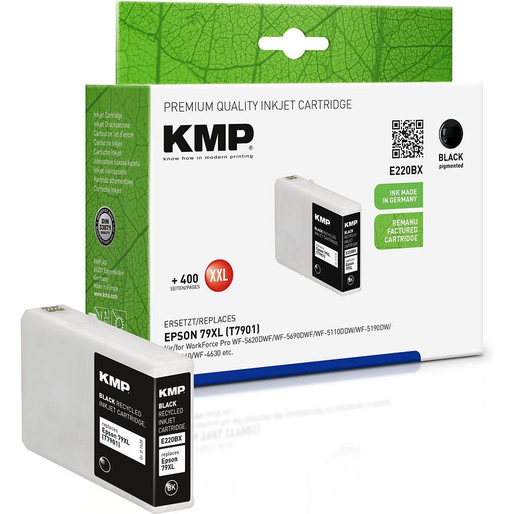 KMP 1 Tinte schwarz Tintenpatrone ERSETZT black - E220BX (1 T7901XL Farbe, 1-tlg) Epson 79XL 