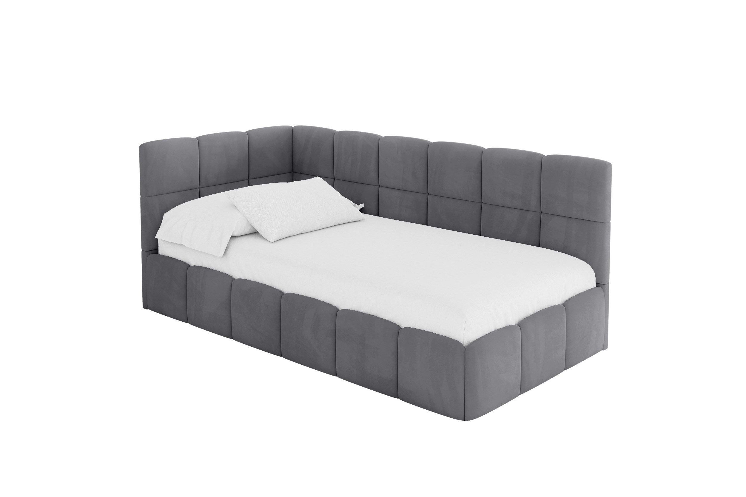 ALTDECOR Jugendbett LIVY (Jugendbett mit Bettkasten und Lattenrost, Polsterbett ohne Matratze), Einzelbett mit Stauraum, Bett mit Kopfteil – Bild 2 von 5