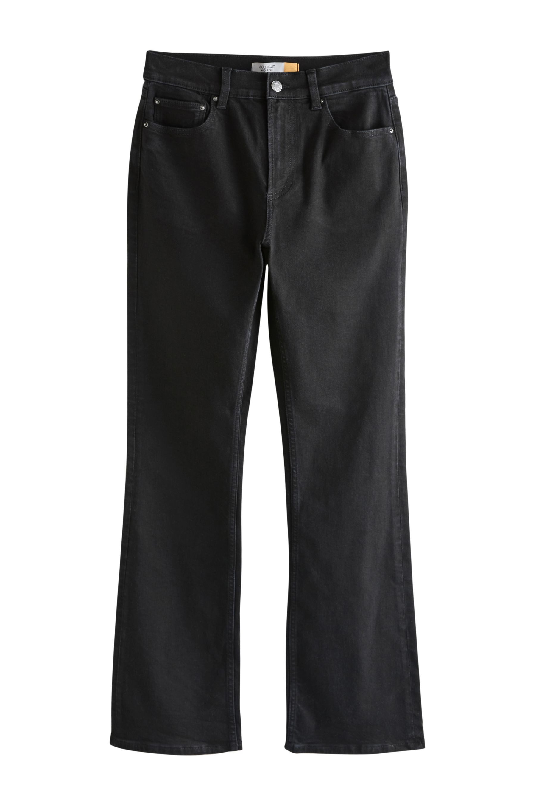 Next Bootcut-Jeans Bootcut Stretchjeans, mittelhoher Bund, Kurzgröße (1-tlg)