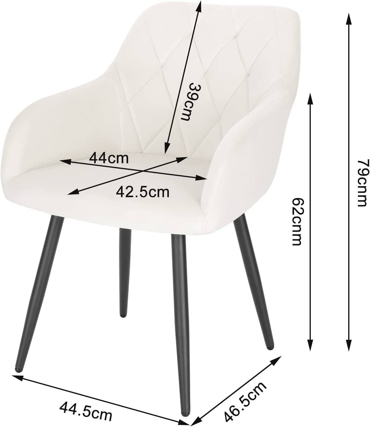 Cremeweiß mit Esszimmerstuhl Esszimmer Woltu Sessel Rückenlehne St), Armlehne (2 im