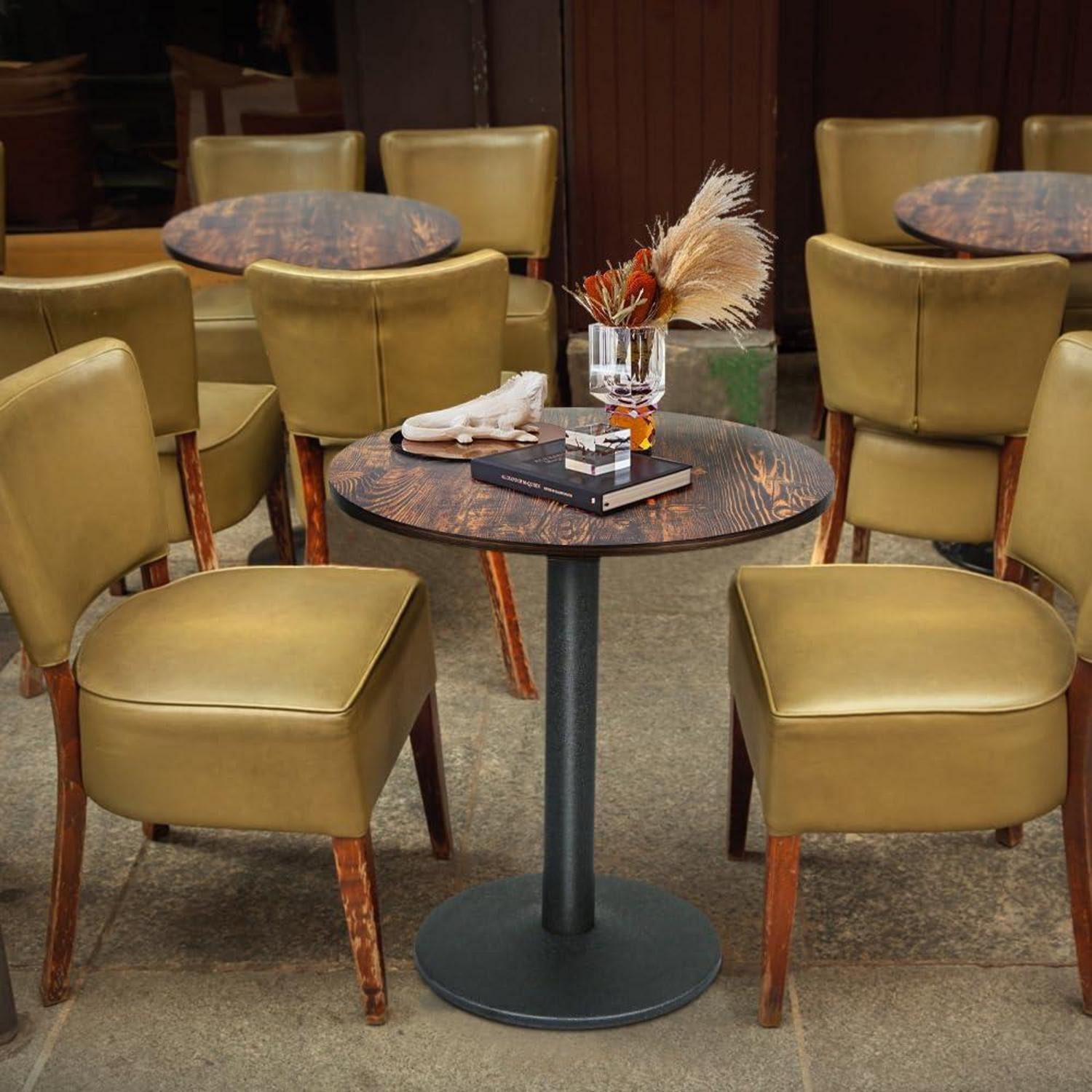 LuxusKollektion Bistrotisch Bartisch 60x60cm MDF Stahl bemalte Platte (1-St)