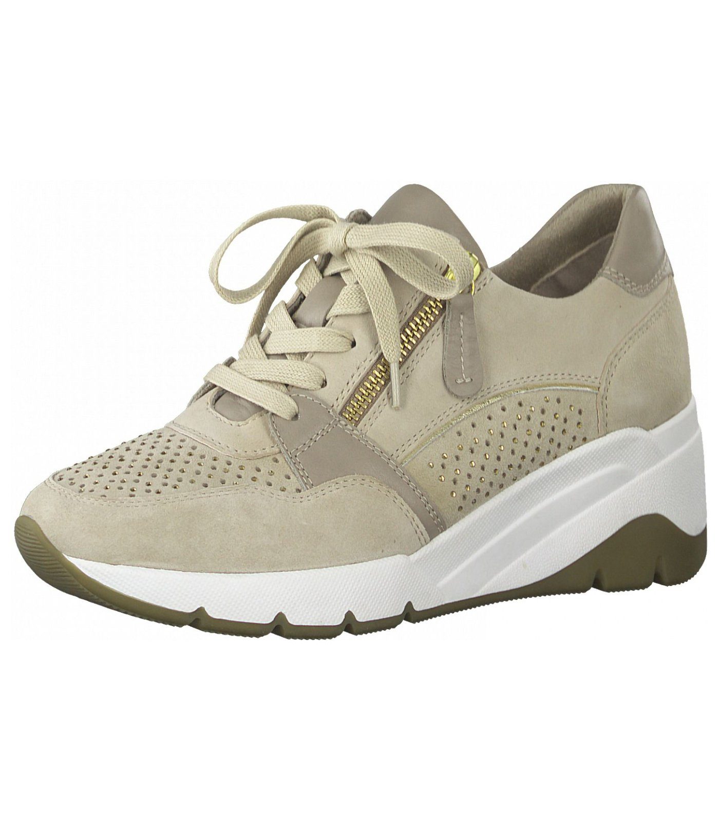 Beige Jana Sneaker Leder/Synthetik Sneaker