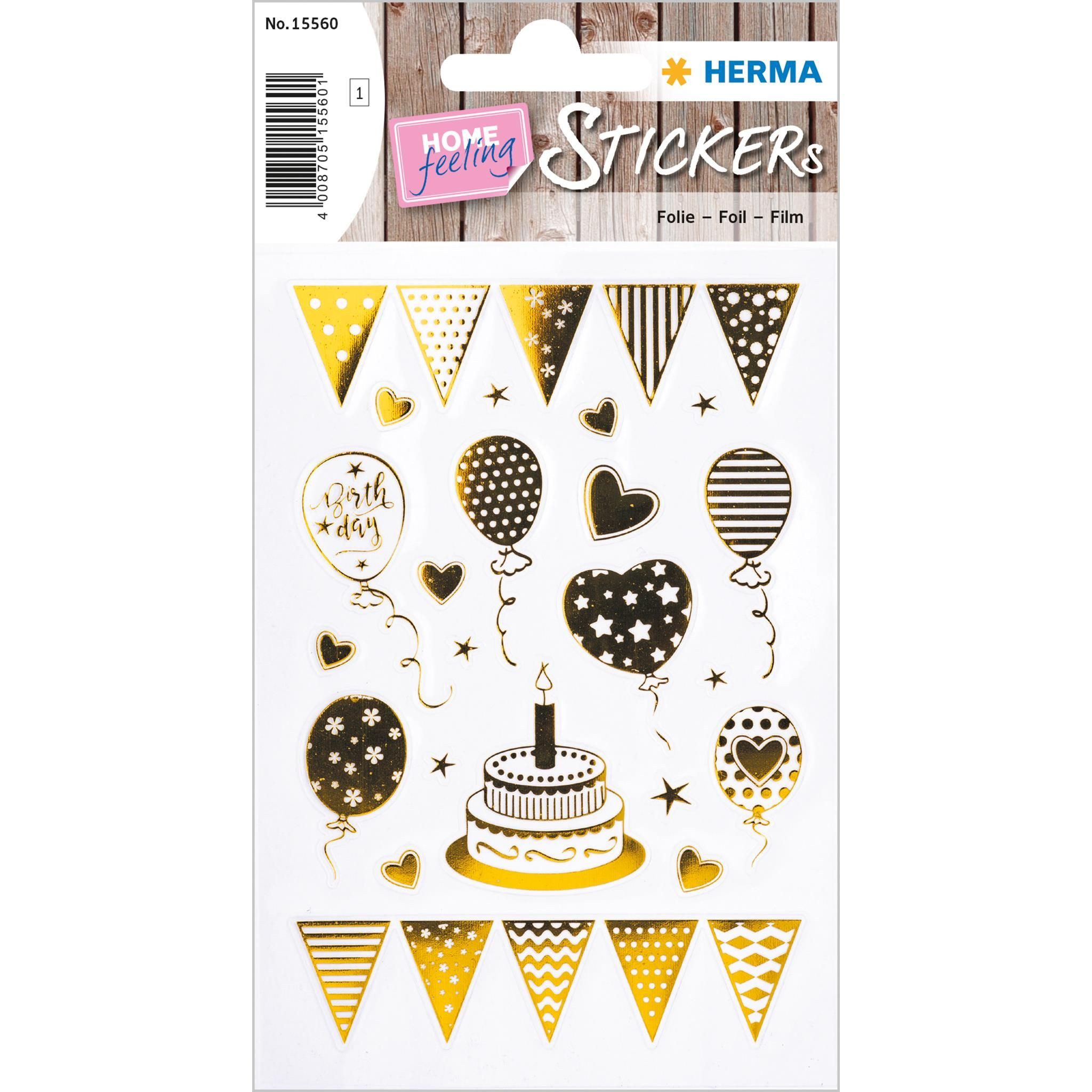 HERMA Sticker Herma Sticker CREATIVE Birthday Birthday Party Goldfolie 1 Bl