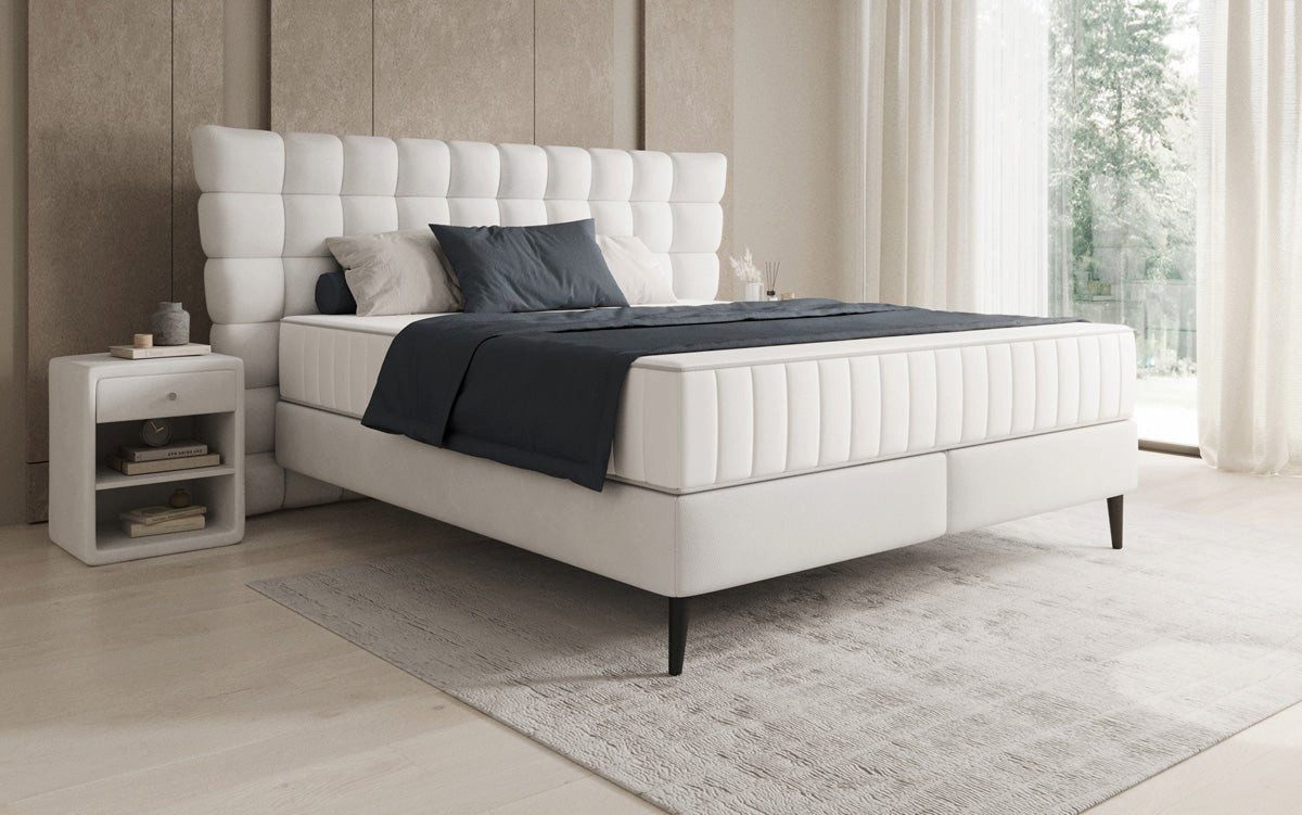 Luxusbetten24 Boxspringbett Alvion, aus echtem Leder