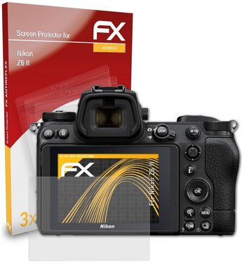 atFoliX Schutzfolie für Nikon Z6 II, (3 Folien), Entspiegelnd und stoßdämpfend