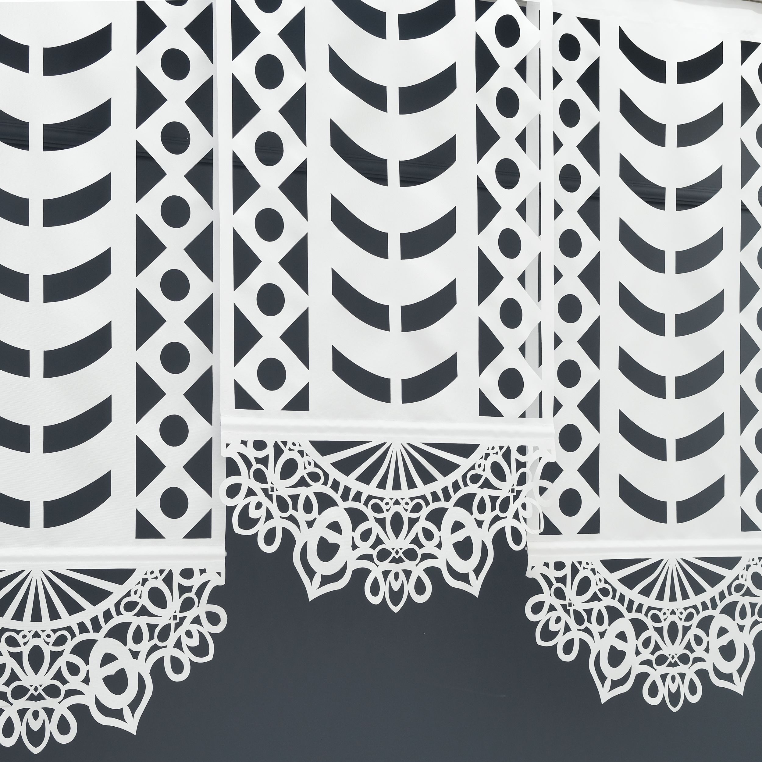 Gardinen by Justyna Schiebegardine 3er Paneel Set Laser (3 St), Kräuselband, transparent, Polyester, Fertiggardine, Schiebegardine, Modern Styl,Paneel,Panelgard – Bild 4 von 5