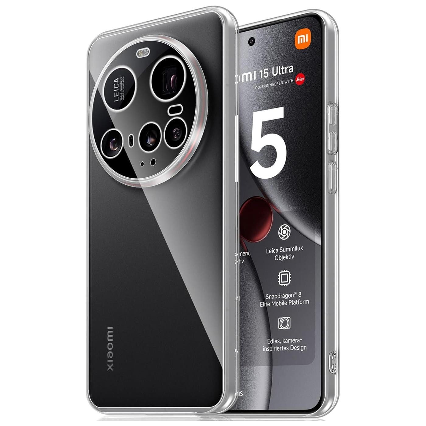 CoolGadget Handyhülle Transparent Ultra Slim Case für Xiaomi 15 Ultra 6,73 Zoll, Silikon Hülle Dünne Schutzhülle für Xiaomi 15 Ultra 5G Hülle