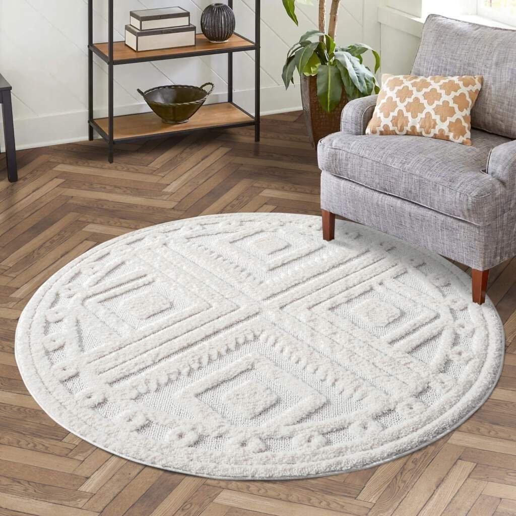 Carpet City Hochflor-Teppich FOCUS777, rund, Höhe: 20 mm, Boho-Teppich, Hoc günstig online kaufen