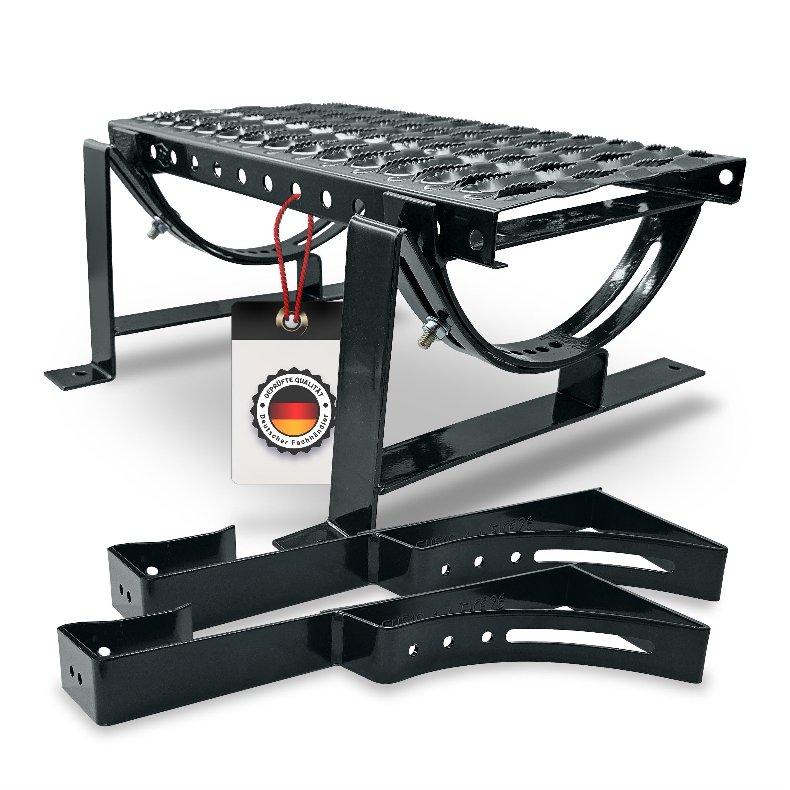 BRAVO Gitterroststufe, Dachtritt-Set 40 cm, Schornsteinfegertritt inkl. Montagematerial, für Ziegel & Metalldachziegel, (Set), EN 516 zertifiziert, Stahl verzinkt & pulverbeschichtet
