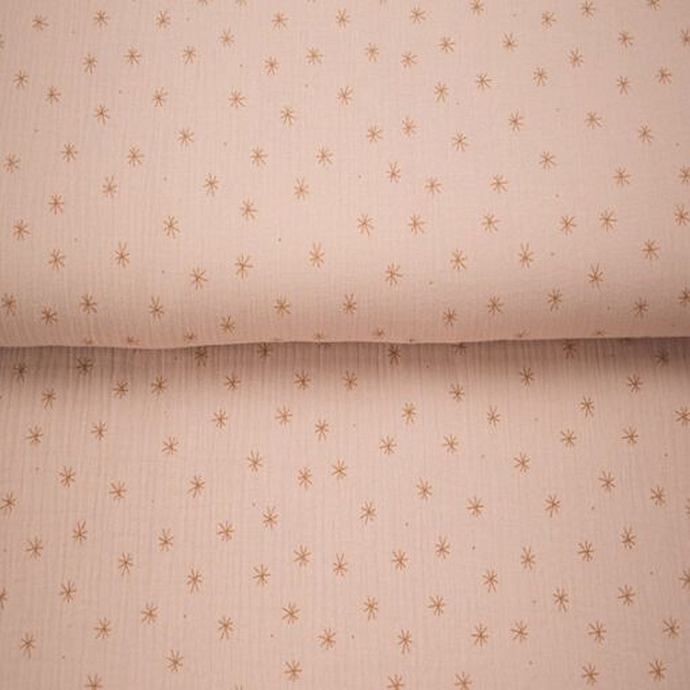 larissastoffe Stoff Baumwollstoff Musselin Stoff Sterne rosa, 13,90 EUR/m, Meterware, 50 cm x 130 cm