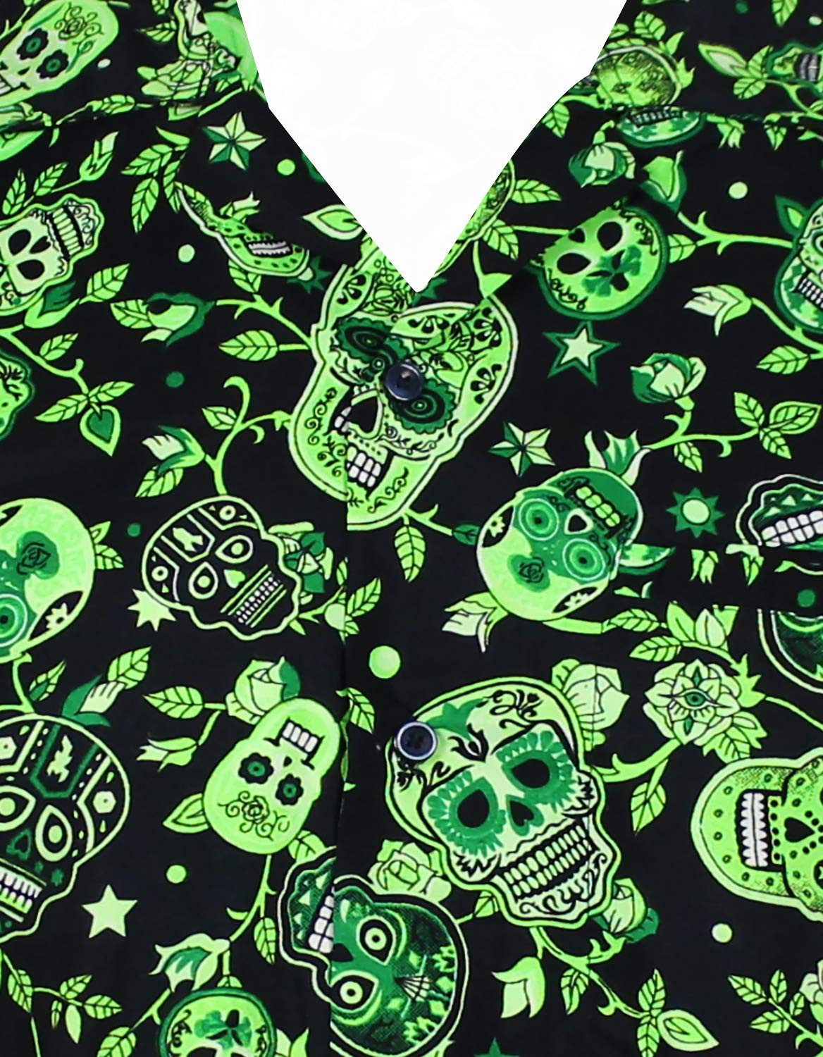 King Kameha Hawaiihemd "Skull" Funky Hawaii-Hemd Herren Kurzarm Front-Tasche Stylish