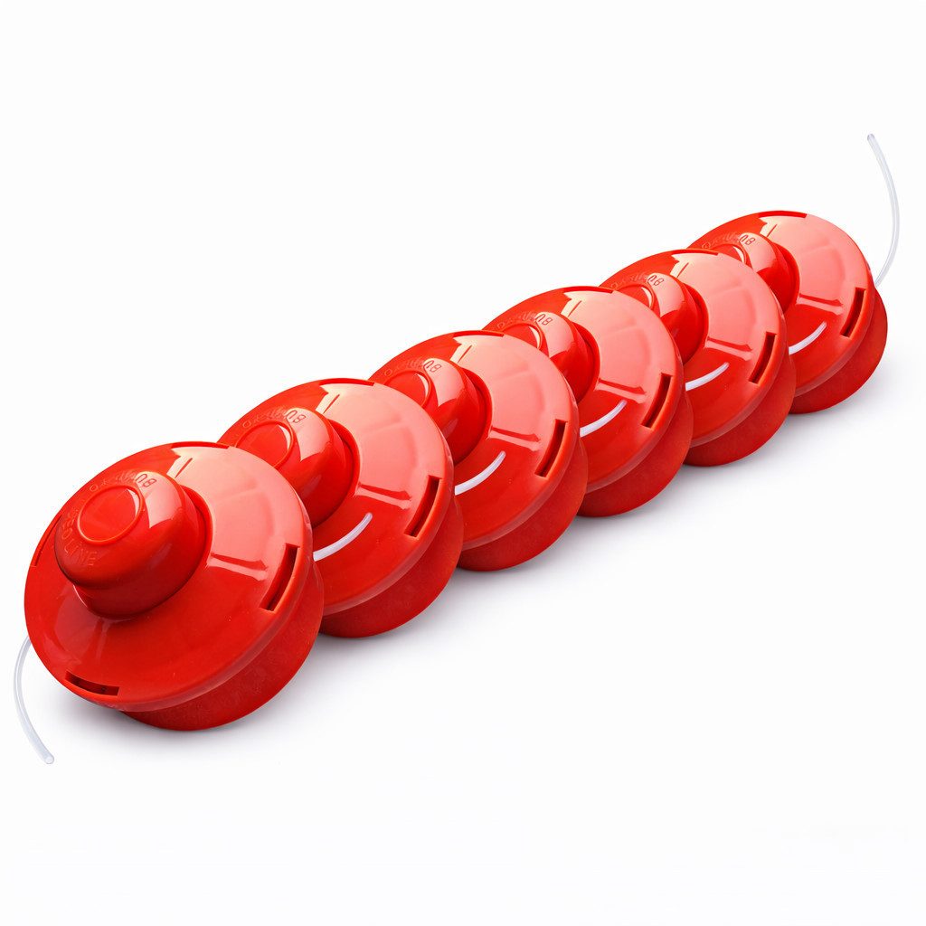 NEMAXX Fadenspule FS2 Tap & Go Fadenkopf (Trimmerkopf), (Trimmerkopf für Motorsense / Freischneider–Schnittkreis 380 mm–Rot), drehzahlfest bis 10.500 U/min, effizientes Trimmen, bruchsicher