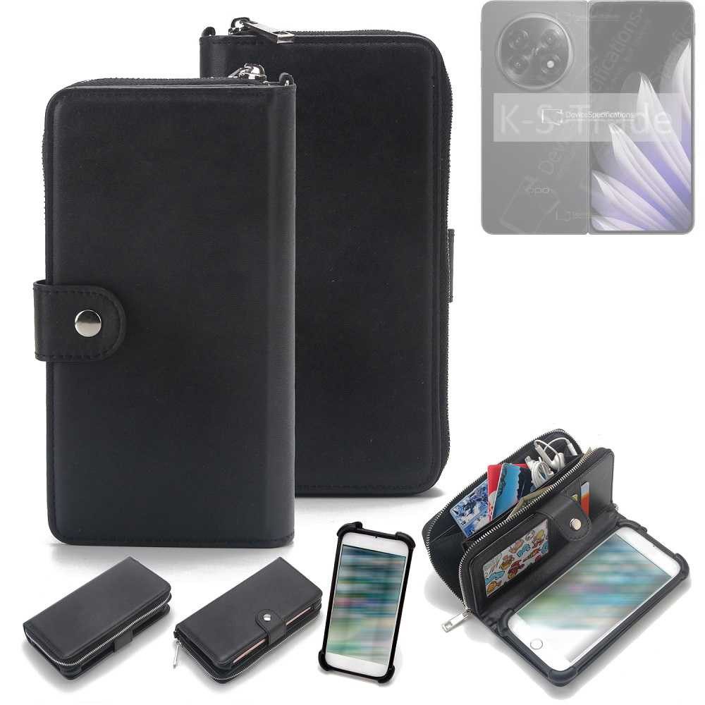 K-S-Trade Handyhülle für Oppo Find N5 CPH2671, 2in1 Handyhülle Schutzhülle & Portemonnee Cover Handy Hülle