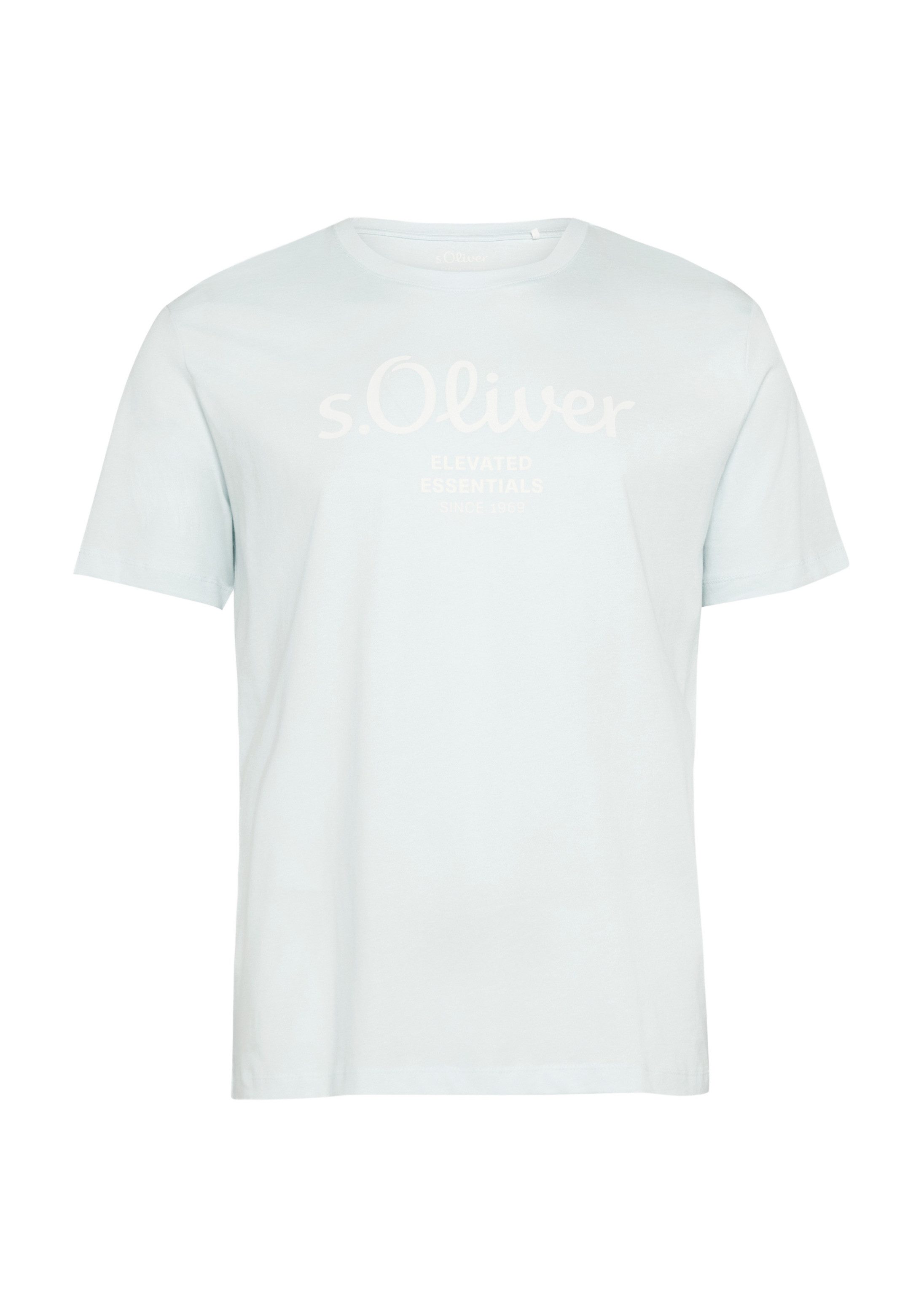 s.Oliver Kurzarmshirt T-Shirt Baumwoll-T-Shirt mit Logo-Print