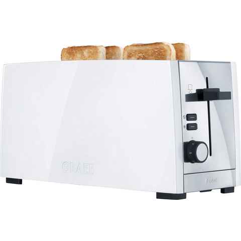 Graef Toaster TO 101, weiß-matt, 2 lange Schlitze, für 4 Scheiben, 1380 W
