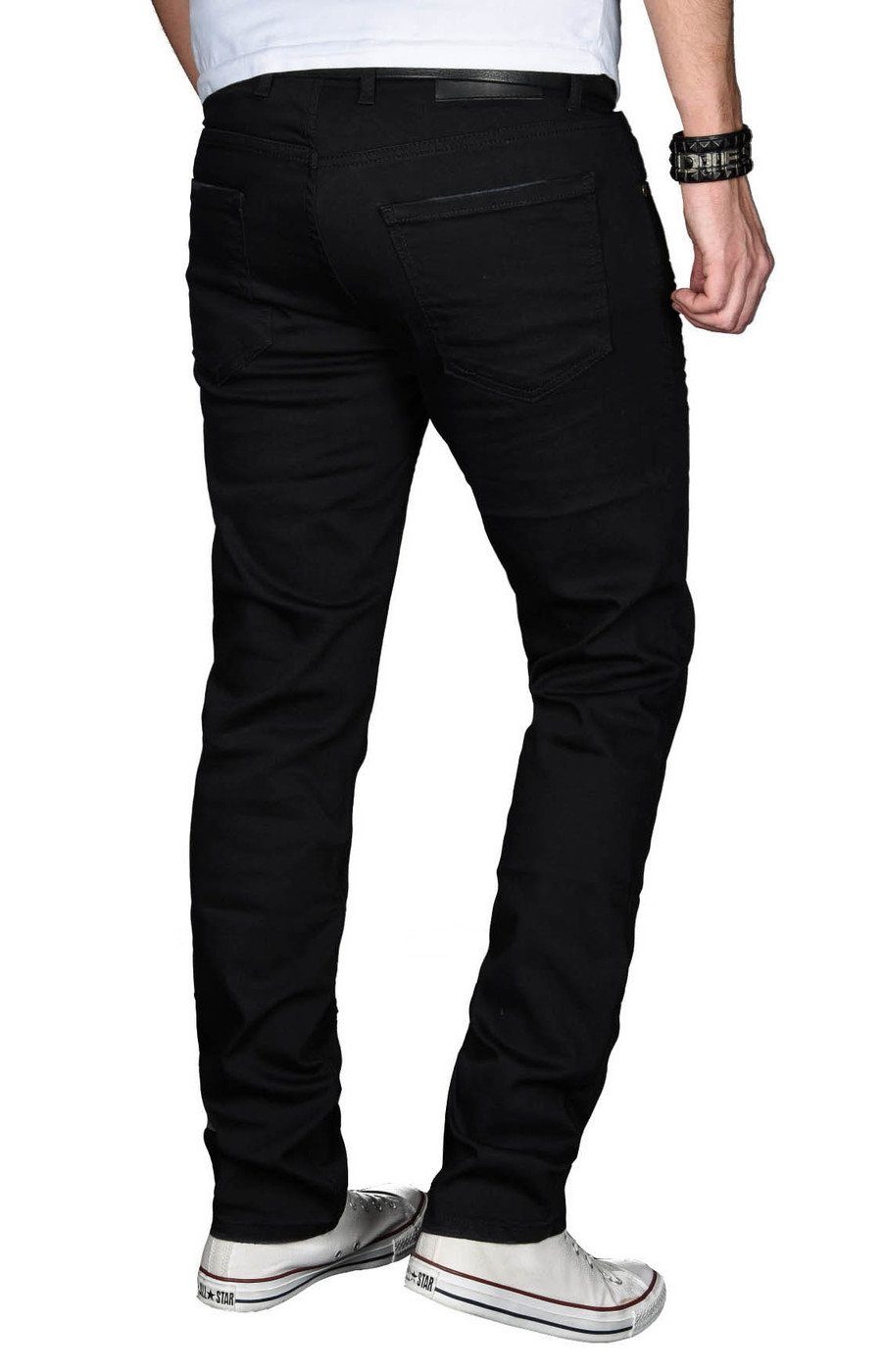 Alessandro Salvarini Straight-Jeans Herren Regular Slim – Stretch Denim 5-Pocket Klassische Jeans mit Elasthan und bequemer Passform