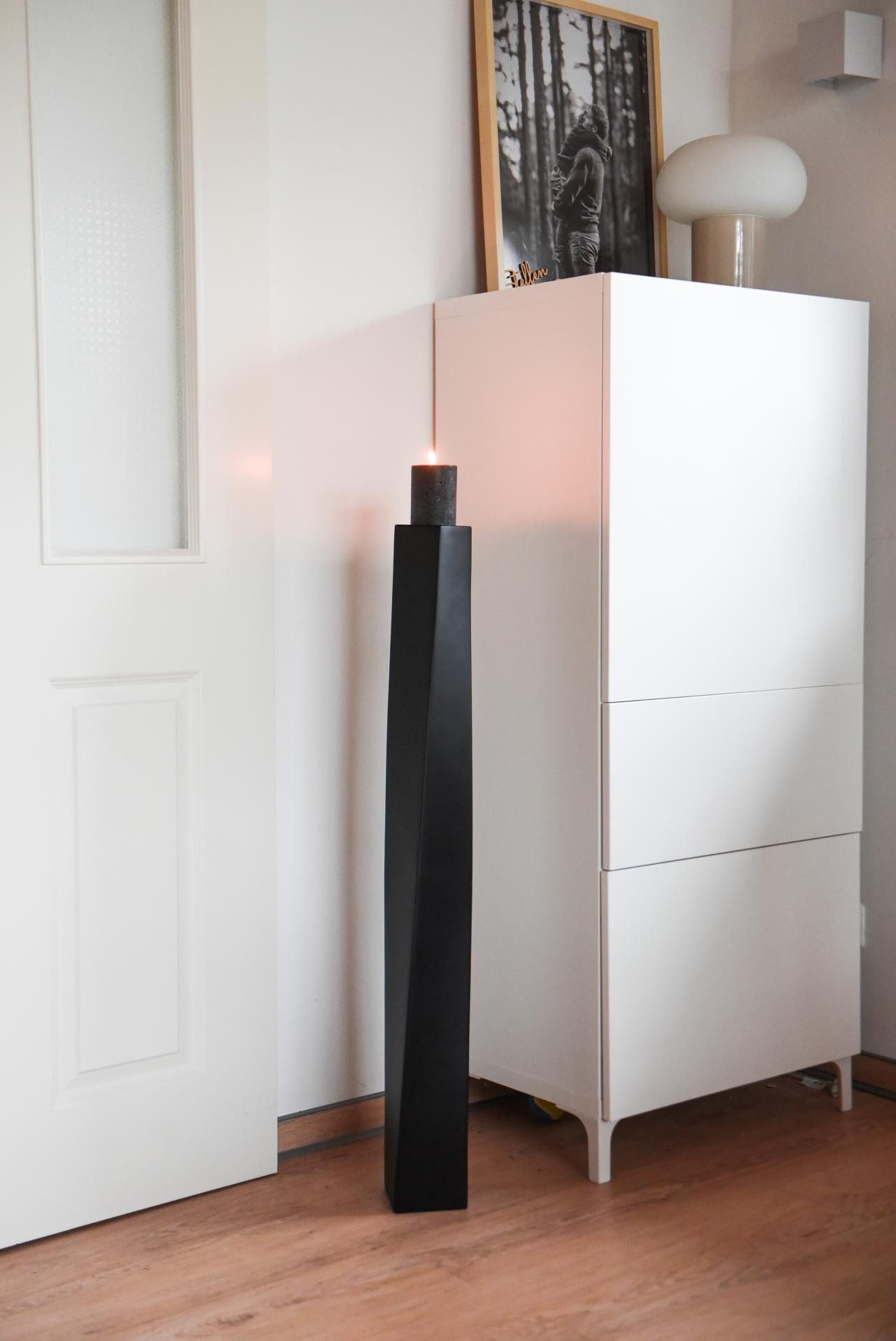 VIVANNO Bodenvase Kerzenständer Standkerzenhalter Fiberglas Schwarz Matt HY günstig online kaufen