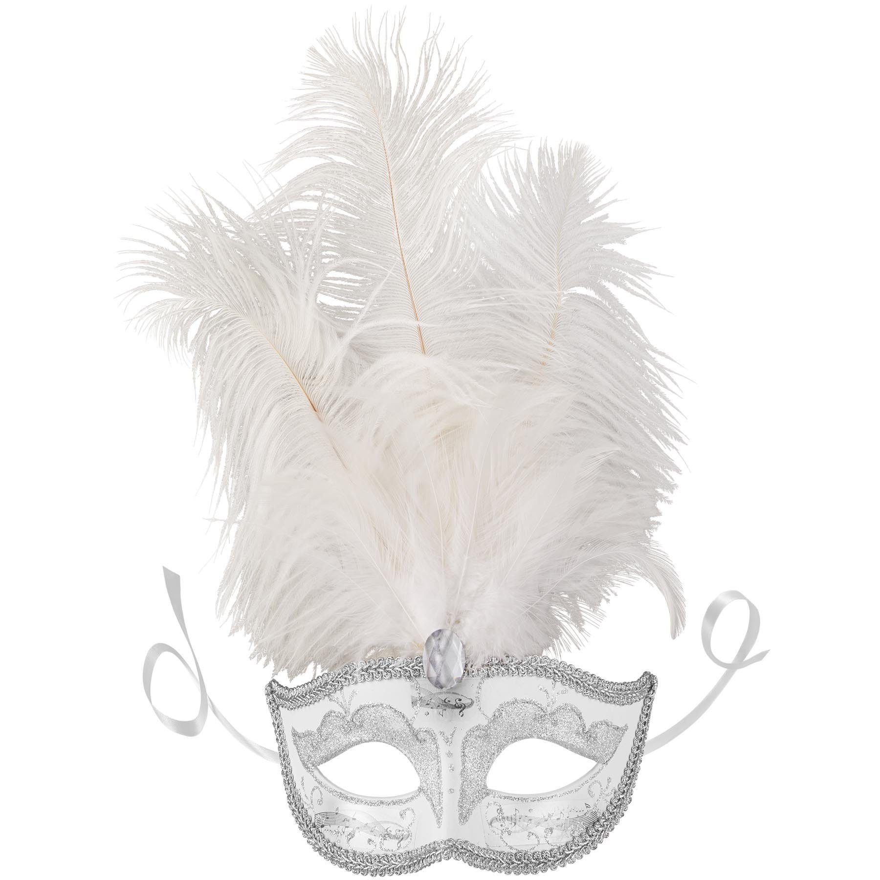 Kostüm Venezianische Maske mit Federn